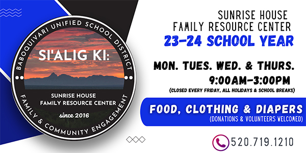 SI' ALIG KI Sunrise House Family Resource Center 23-24 School Year flyer