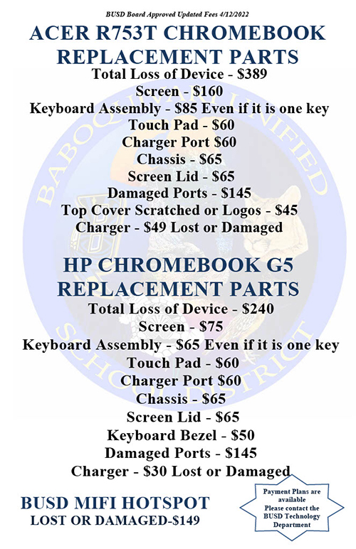 Updated Chromebook Prices flyer